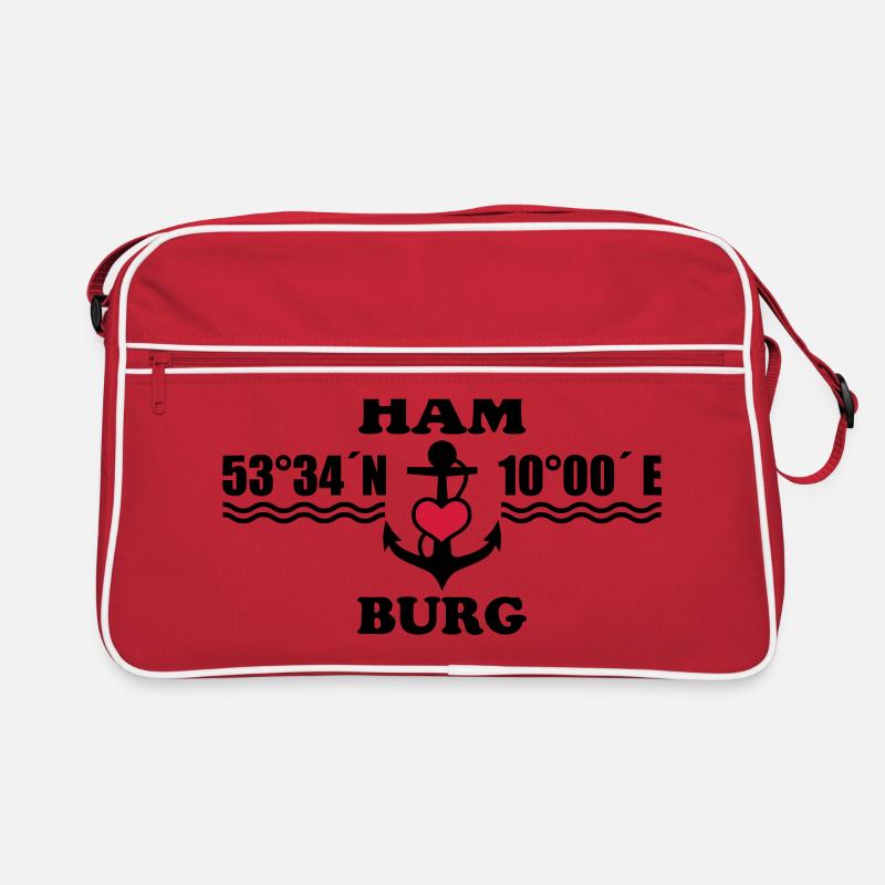 Hamburg coordinates anchor 2c B Retro Bag