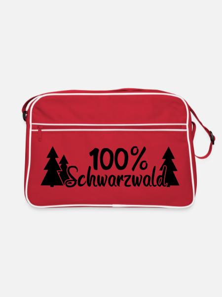 100% Schwarzwald - Retro Tasche - Rot/Weiß - Vorne