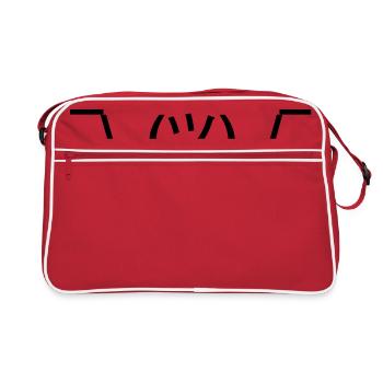 shruggy Smiley ahnungslos Meme nerd emoticon smile - Retro Bag - red/white - Front