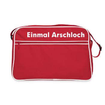 Once asshole asshole always - Retro Bag - red/white - Front