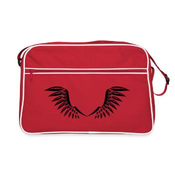 Ailes Angéliques Ange Oiseau Wings Clipart - Sac Retro - rouge/blanc - Devant