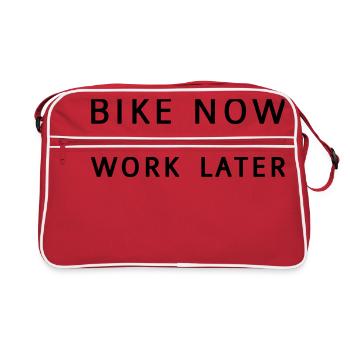 Bike now - work later ! - Sac Retro - rouge/blanc - Devant