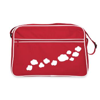 line of clouds - Retro Bag - red/white - Front