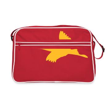 Silhouette crane - Retro Bag - red/white - Front