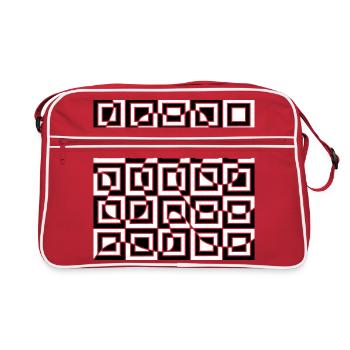 Illusion d’optique avec carrés - Sac Retro - rouge/blanc - Devant