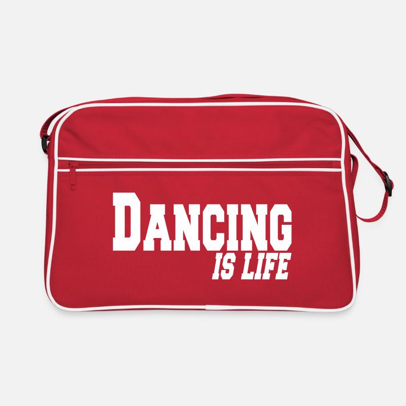 dancing is life - Retro Tasche - Rot/Weiß