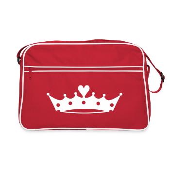 Crown with Heart - Retro Bag - red/white - Front