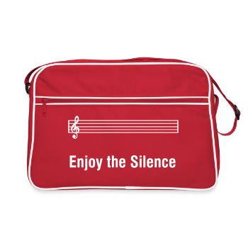 Enjoy The Silence - Lustiger Musiker Humor - Retro Tasche - Rot/Weiß - Vorne