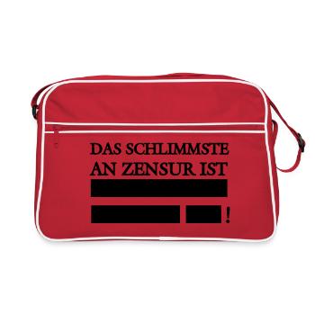 The worst thing about censorship - Retro Bag - red/white - Front