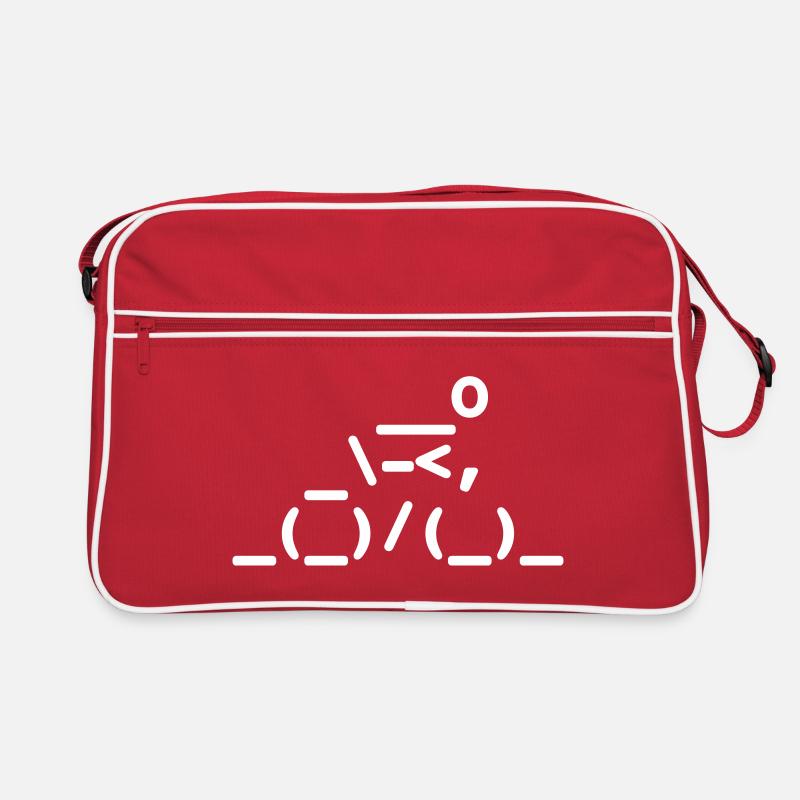 Cyclists - Ascii Art - Retro Bag - red/white
