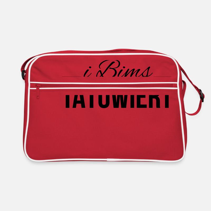 i bims tätowiert - Retro Tasche - Rot/Weiß