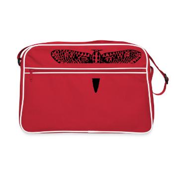Moth drawing - Retro Bag - red/white - Front