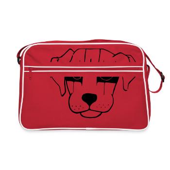 Black Metal chien - Sac Retro - rouge/blanc - Devant