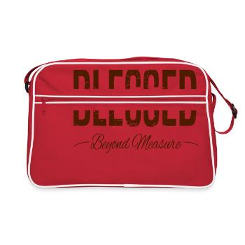 BLESSED Beyond Measure grunge - Retro Bag - red/white - Front