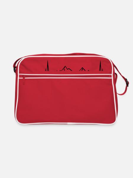 frequency heartbeat pulse rash mountaineer kle - Retro Bag - red/white - Front