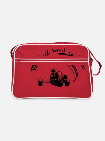 Kitebuggy meilleur sport de plage de tous les temps - Sac Retro - rouge/blanc - Devant