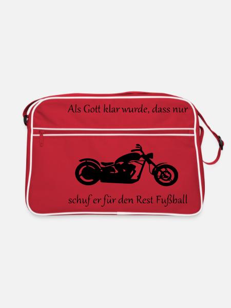 Motorrad - Retro Tasche - Rot/Weiß - Vorne