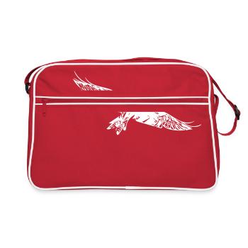 Oiseau de proie aux ailes larges - Sac Retro - rouge/blanc - Devant