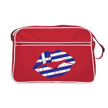 Kussmund (Griechenland) - Retro Tasche - Rot/Weiß - Vorne