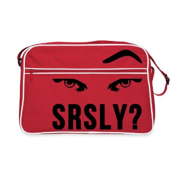 Seriously Seriously skeptical eyebrow gift - Retro Bag - red/white - Front