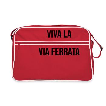 Viva la via ferrata - cadeau de via ferrata - Sac Retro - rouge/blanc - Devant