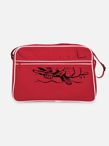 Hecht Catch & Release - Retro Tasche - Rot/Weiß - Vorne