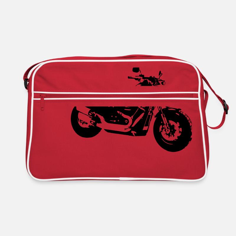 Davidson Fatbob 114 - Retro Tasche - Rot/Weiß