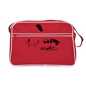 Hubschrauber Helikopter Helicopter - Retro Tasche - Rot/Weiß - Vorne