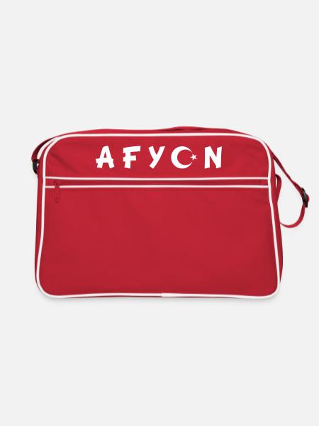 Afyon Türkei Flagge - Retro Tasche - Rot/Weiß - Vorne