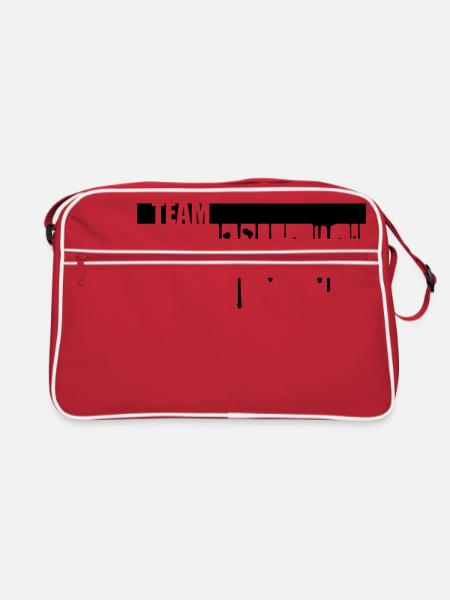 graffiti tropfen linie streifen team crew freunde - Retro Tasche - Rot/Weiß - Vorne