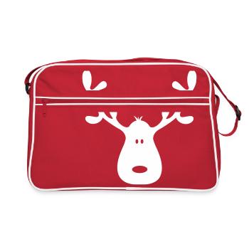 Moose bois de renne cerf noël Rudolf - Sac Retro - rouge/blanc - Devant