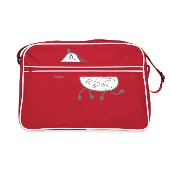 Schimmel- Pferd - Retro Tasche - Rot/Weiß - Vorne