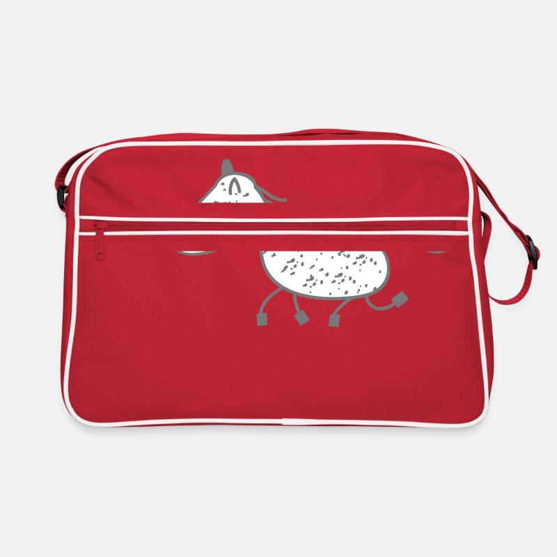 Schimmel- Pferd - Retro Tasche - Rot/Weiß