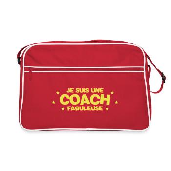 Je suis une coach fabuleuse - Sac Retro - rouge/blanc - Devant