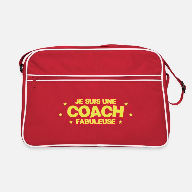 Je suis une coach fabuleuse - Sac Retro - rouge/blanc