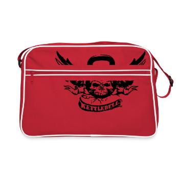 kettlebell skull - Retro Bag - red/white - Front