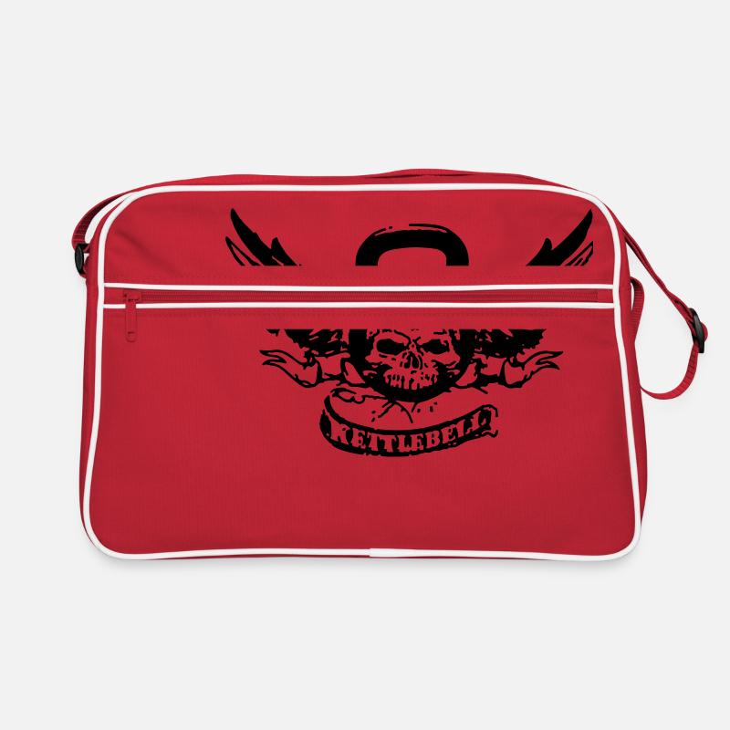 kettlebellskull - Retro Tasche - Rot/Weiß