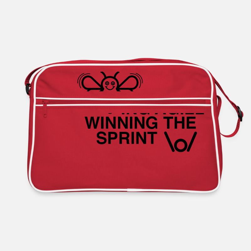BEING AGILE WINNING THE SPRINT - Retro Tasche - Rot/Weiß