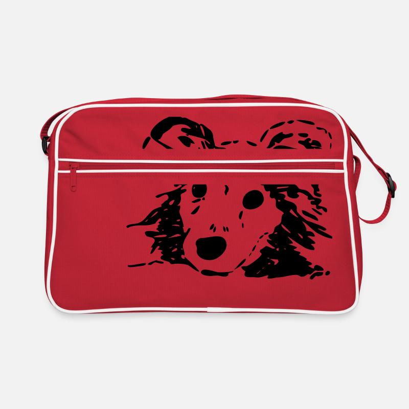 Hund, Liebhaber, Geschenk, Geschenkidee - Retro Tasche - Rot/Weiß