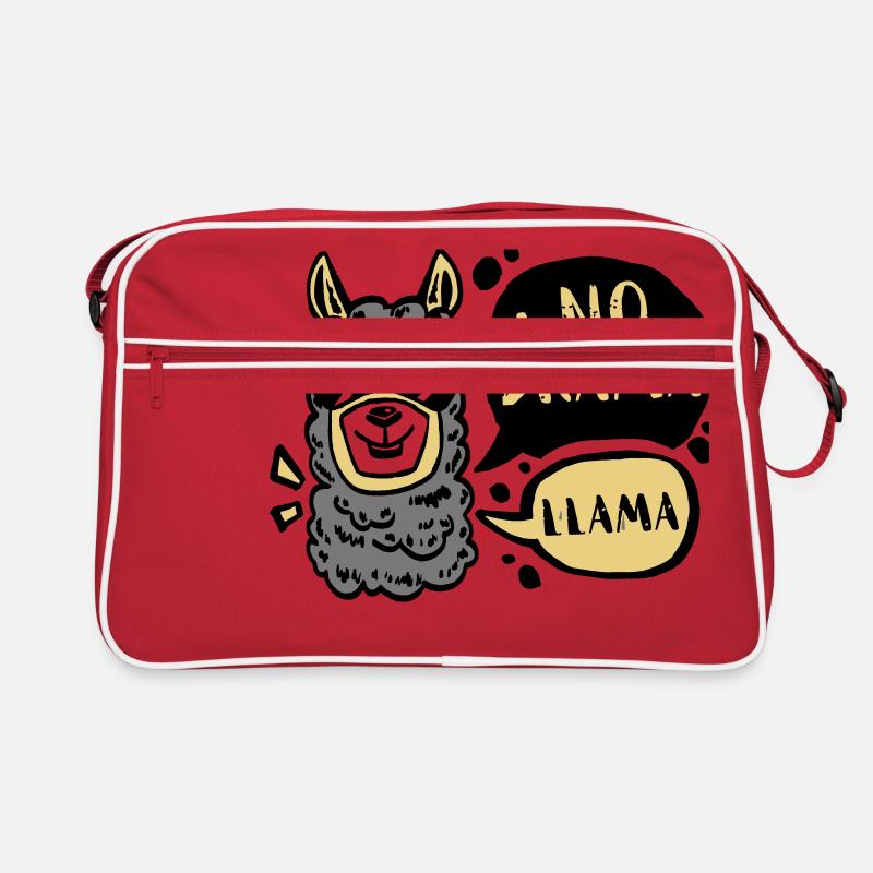NO DRAMA - LLAMA - Sac Retro - rouge/blanc