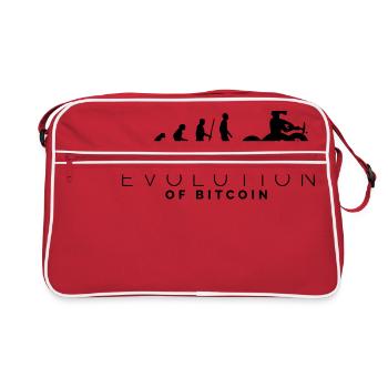 Evolution of Bitcoin - Retro Tasche - Rot/Weiß - Vorne