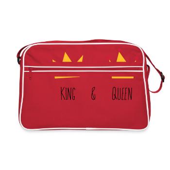 Roi et reine couronne coeur mariée marié M. Mme & - Sac Retro - rouge/blanc - Devant