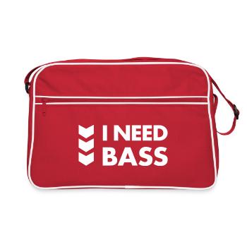 I NEED BASS - Retro Bag - red/white - Front