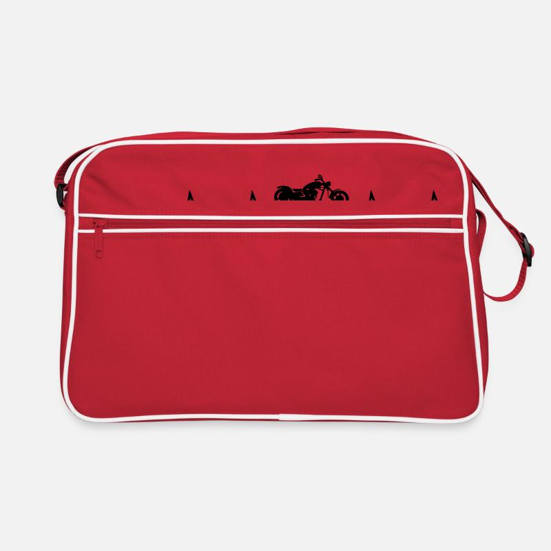 Motorrad Chopper - Retro Tasche - Rot/Weiß