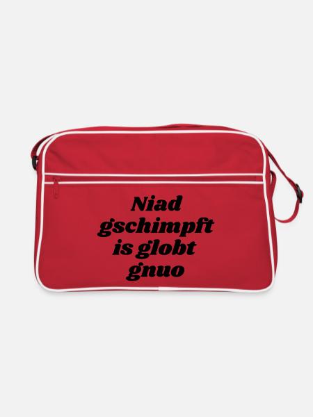 Niad gschimpft.....-bayrischer Spruch - Retro Tasche - Rot/Weiß