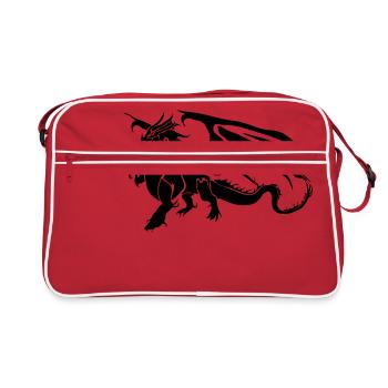 Dragon on the ground - Retro Bag - red/white - Front