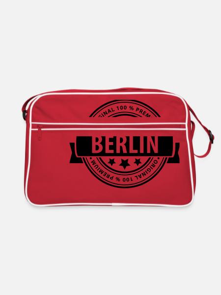 Made in BERLIN - Retro Tasche - Rot/Weiß - Vorne