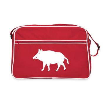 verrat semer sanglier animal sauvage chasseur - Sac Retro - rouge/blanc - Devant