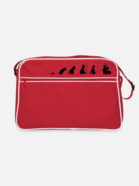 Kontrabass - Evolution Musik Streicher Instrument - Retro Tasche - Rot/Weiß - Vorne