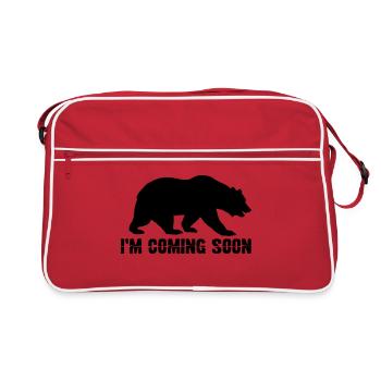 Bear Brown Bear Bears - Retro Bag - red/white - Front